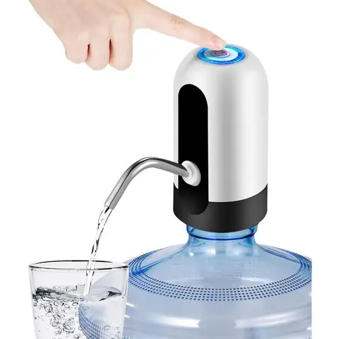 Automatic Water Pump, 5 Gallon Water Jug Dispenser, Bottom Load Dual Temperature Water Dispenser, Built-in Battery with USB Charge, Multifunction and Lightweight Compact Kitchenware for Camping & Kitchen Use, Cord-Free