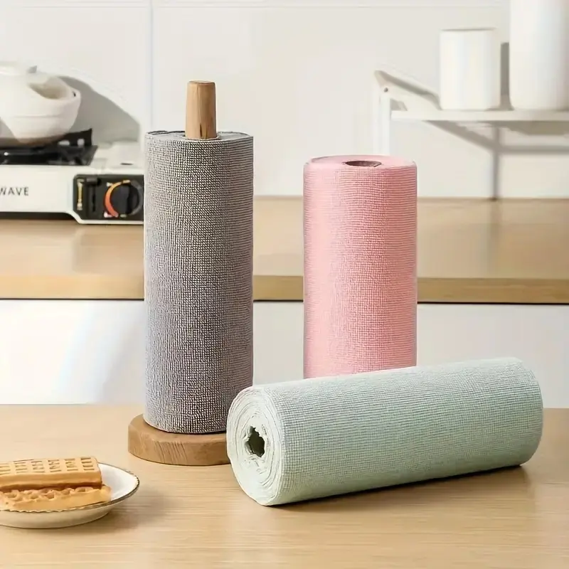 Sports Towel Roll - 50PCS Tear-Away Absorbent Sheets, Reusable Multi-Purpose Cleaning Cloth for Kitchen, Household Use