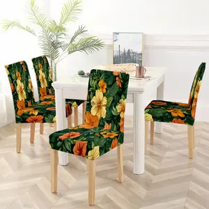 Colorful floral pattern printed chair cover, easy to install and detachable chair cover, suitable for all seasons, suitable for kitchen, living room, dining room, office chairs, and home decoration chair cover.