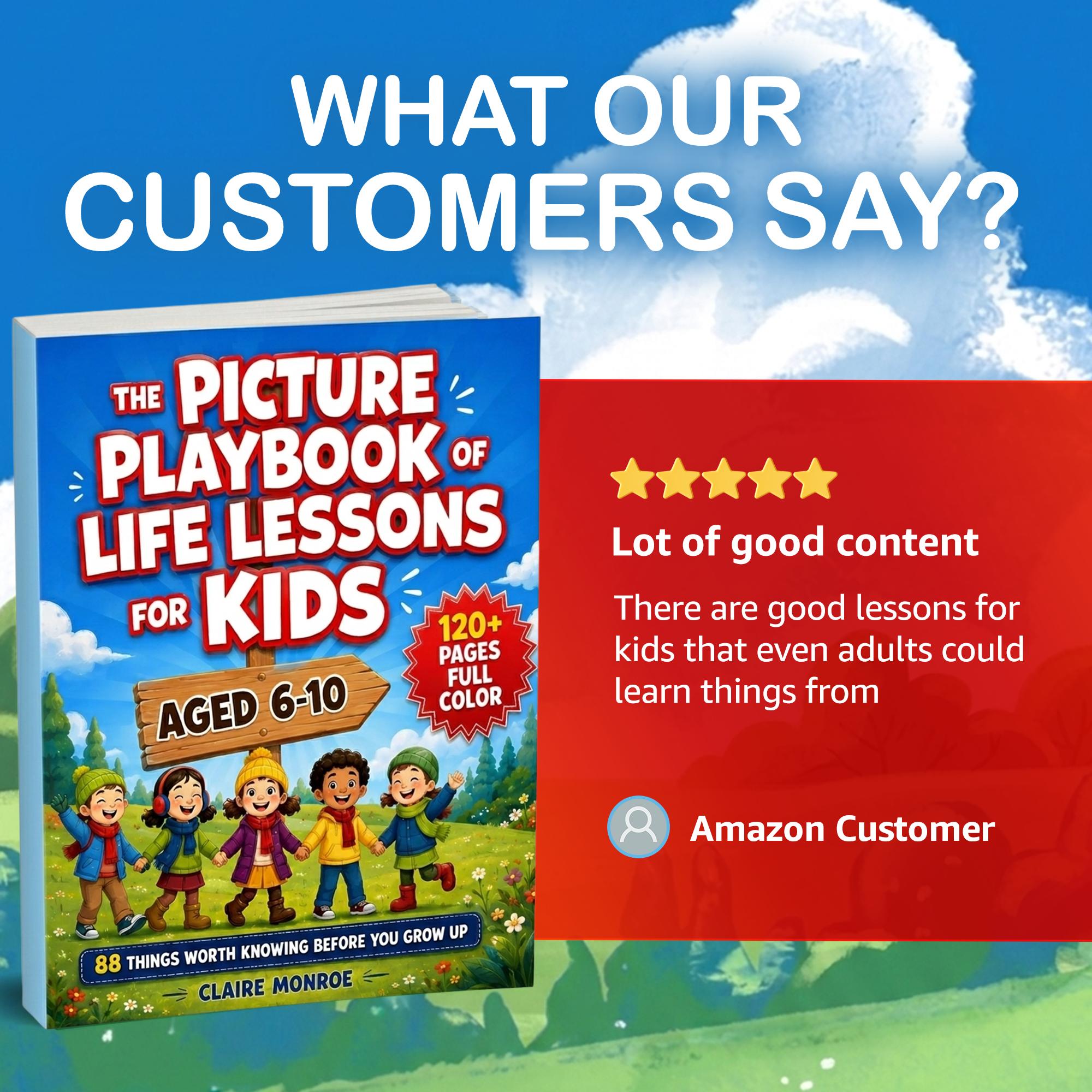 Claire Monroe Children's Learning Book for Ages 6-10, Full Color Illustrated Social Skills Guide for Parents, Homeschoolers & Classrooms with 88 Visual Life Lessons