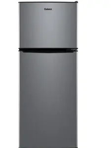 4.6. Cu ft Two Door Mini Refrigerator with Freezer, Stainless Steel, New, Width 19.13"