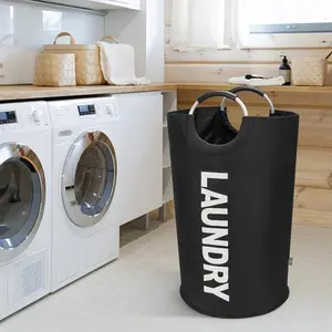 90L Large Laundry Basket,Laundry Hamper,Extra Large Dirty Clothes Hamper,Collapsible Waterproof Laundry Basket, Soft Foam Aluminum Handles, Space Saving Laundry Organizer, Family Bedroom Bathroom Laundry Room,Women Men Teens Kids,Apartment Essentials