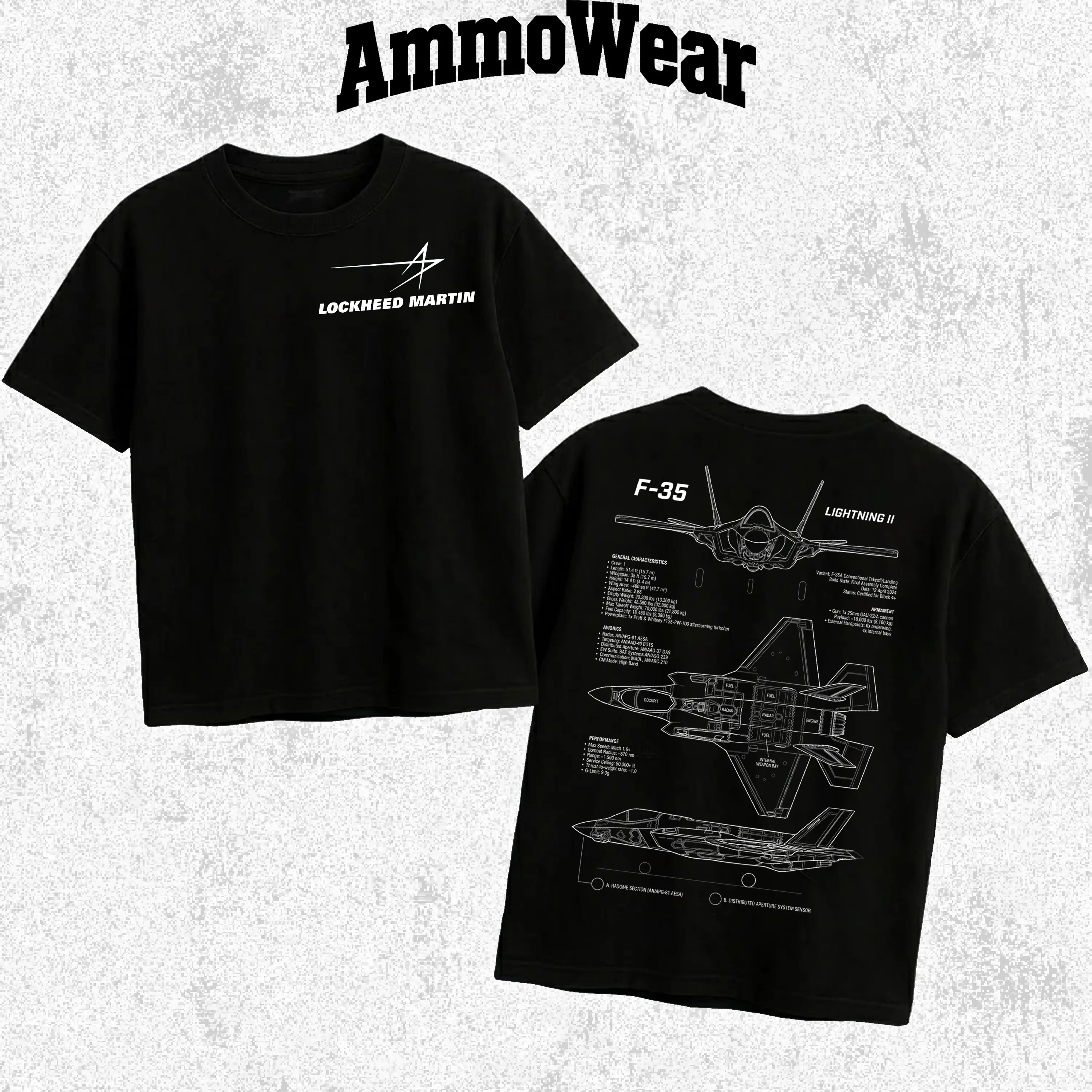 Lockheed Martin F-35 Lightning II Graphic Tee, Fighter Jet Blueprint T-Shirt, Military Aviation Aerospace Engineer Apparel, Stealth Aircraft Schematic Top, Unisex Casual Black Short Sleeve Shirt, Tactical Pilot Gear