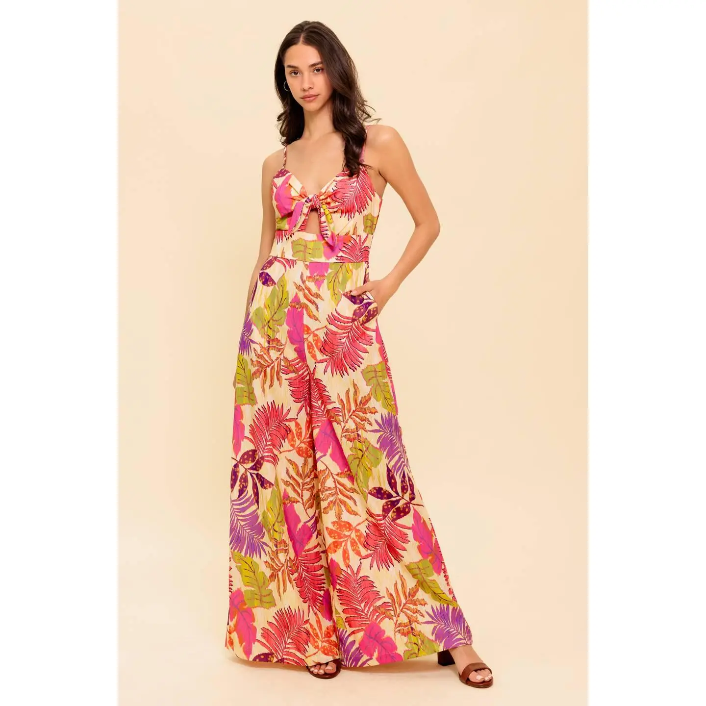 SAFE HAVEN PINK WOVEN JUMPSUIT