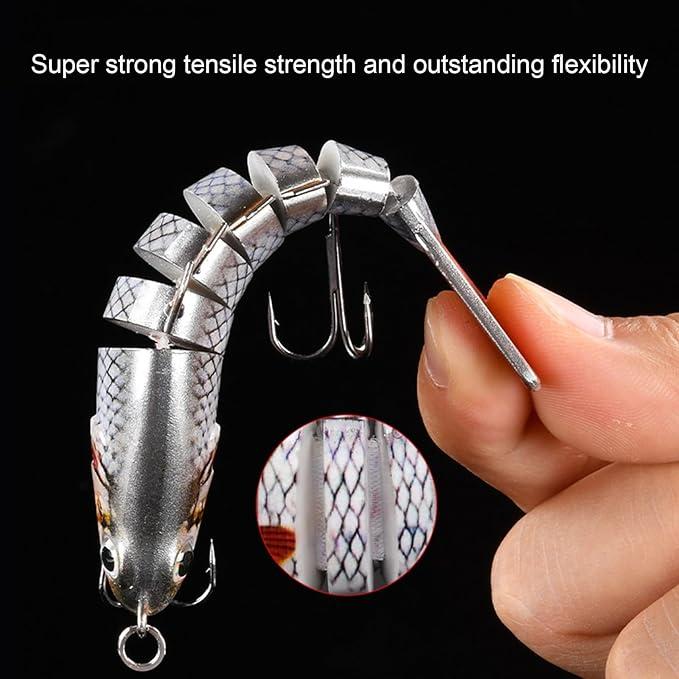 5pcs Fishing Lure, Multi Jointed Swimbaits, 7 Segment Plastic Hard Bait, for Fishing Lover Freshwater Saltwater Angling