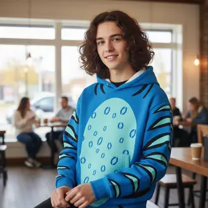 Men's Derpy Tiger Ears Costume Hoodie with Jogger Pants - Kpop Demon Hunters Halloween Outfit Sweatshirt Set Comfortable Cotton Blend Streetwear Cosplay Costume for Parties Events Casual Wear