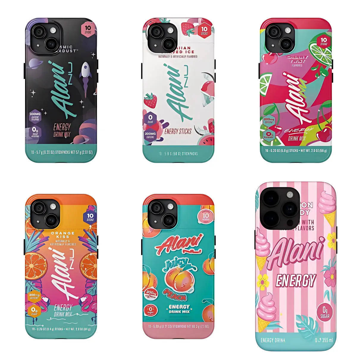 Alani Energy Drink Inspired Double Layer Phone Case |   Summer Many Flavors Tough Suitable for iPhone 17/16/15/14/13/12/11 Pro Max/Plusand Samsung Galaxy S23-25, shock-absorbing, anti-drop protective case, lightweight, new fashion trend design tiktokshops