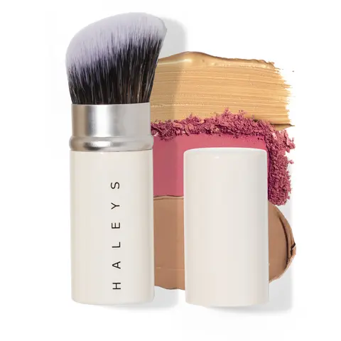 HALEYS Beauty Retractable Concealer Face Brush - 1.2oz Single Item, Pocket-Size for On-the-Go Use, Adjustable Sleeve, Compact Design, Hypoallergenic, Mess-Free Cap, Blends Creams & Powders for Streak-Free Makeup Application