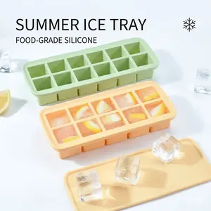 Flexible Silicone Ice Cube Trays for Freezer, Easy-Release Food Grade Mold for Chilling Whiskey and Cocktails