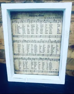 Amazing Grace Hymn / Framed Church Hymns / Music Sheet/ Church Hymns / Religious Gifts / Sympathy Gift / Encouragement Gifts Decor Wood Decoration