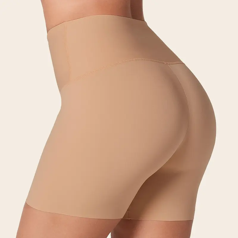 Leonisa Women's High Waisted Moderate Compression PowerShorts - Everyday Minimalist Slip Shapewear with Invisible Anti-Chafing, Smooth Flat Fabric, Tummy & Leg Control