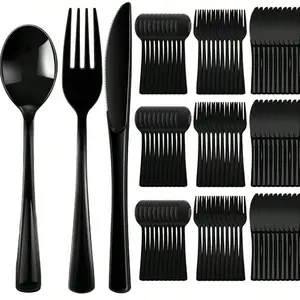 Christmas Party Cutlery Set 150pcs/75pcs, Includes Forks Knives Spoons, Reusable & Washable, Perfect for Weddings Parties Dinners Celebrations