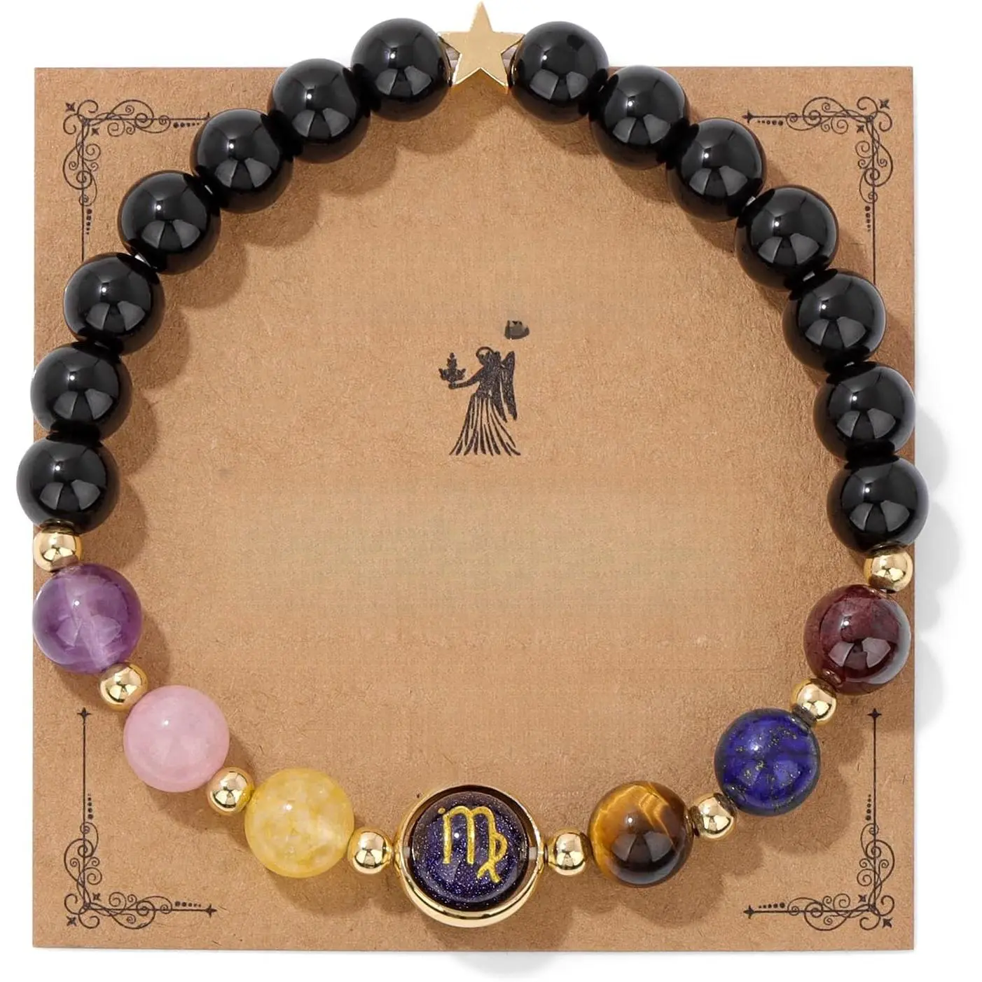 Natural Crystal Bracelets for Women, Astrology-Themed Beaded Jewelry with Healing Stones for Your Astro Sign - Aries, Taurus, Gemini, Cancer, Birthday Gift Ideas, Sagittarius