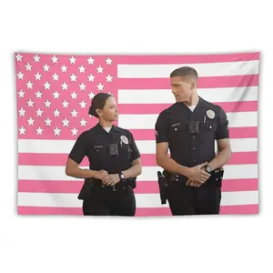 Eric Winter Tim Bradford tapestry Lucy Chen The Rookie Pink American flag 3x5ft Decorative Poster Indoor Outdoor Art Decor Wall Hanging Bedroom Decoration