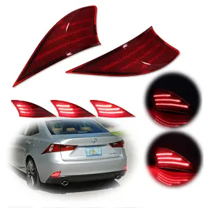 2PCS OE-Red Lens LED Rear Bumper Reflector Lights For Lexus IS250 IS350 ISF 2014 2015 2016 2017 2018 2019 2020 Replace OEM 81910-53051 81910-53050, 81920-53051 81920-53050, LX1185102 LX1184102 ﻿
