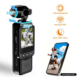 Handheld Pocket Camera,1.54'' inch LCD,Rotatable Lens & Night Vision,WiFi Wireless WiFi Video Recorder -Motion Sports Camera