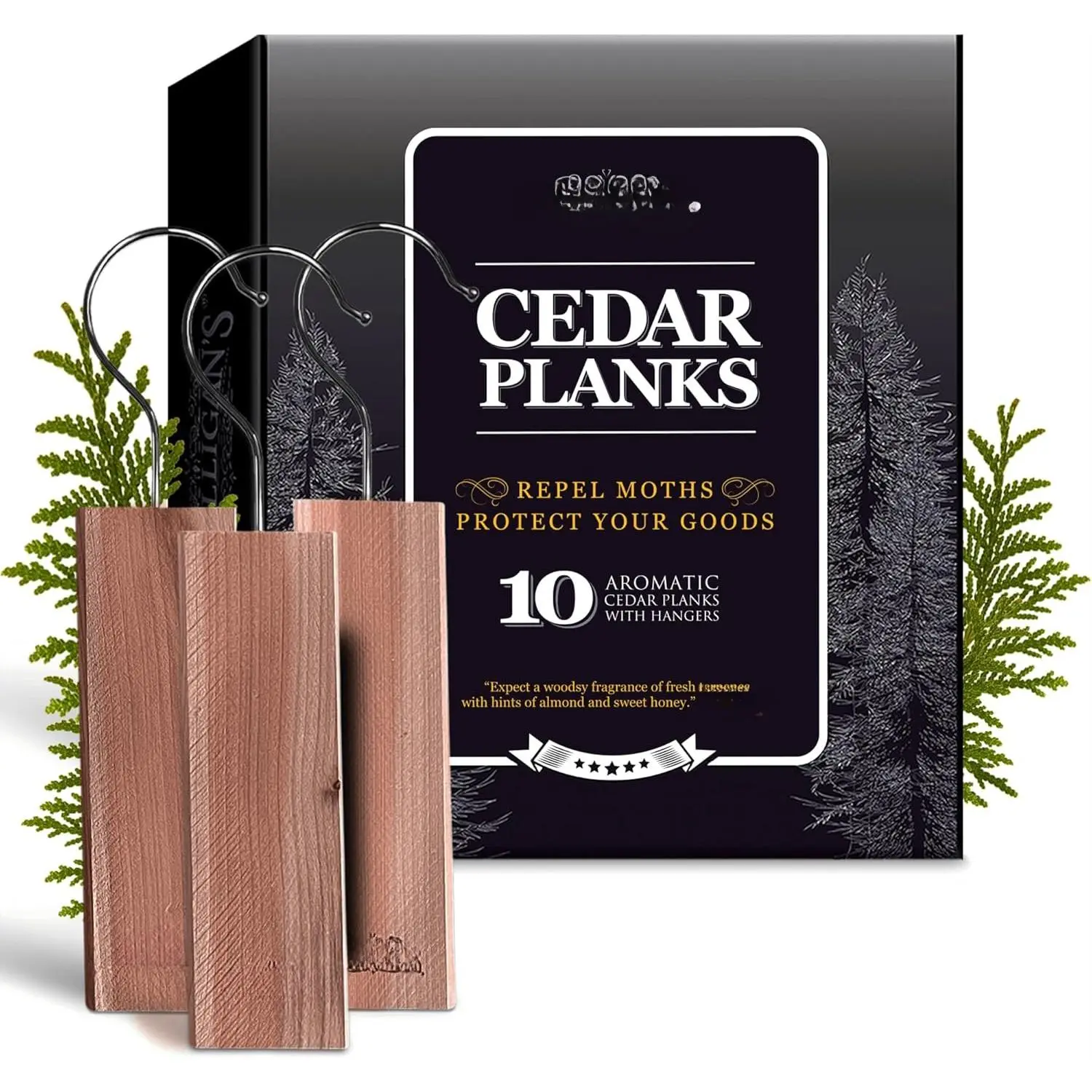 Cedarwood Planks - Cedar Blocks for Clothes Storage,  Alternative to Moth Balls for Closet, Drawer Deodorizer, Sustainably Harvested in  (10-Pack)