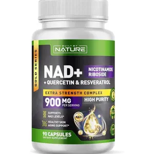 Built by Nature NAD Supplement – NAD+ Nicotinamide Riboside with Resveratrol & Quercetin 900mg Formula – NMN Alternative Supplement for Energy, Cellular Health & Anti-Aging – 90 Capsules
