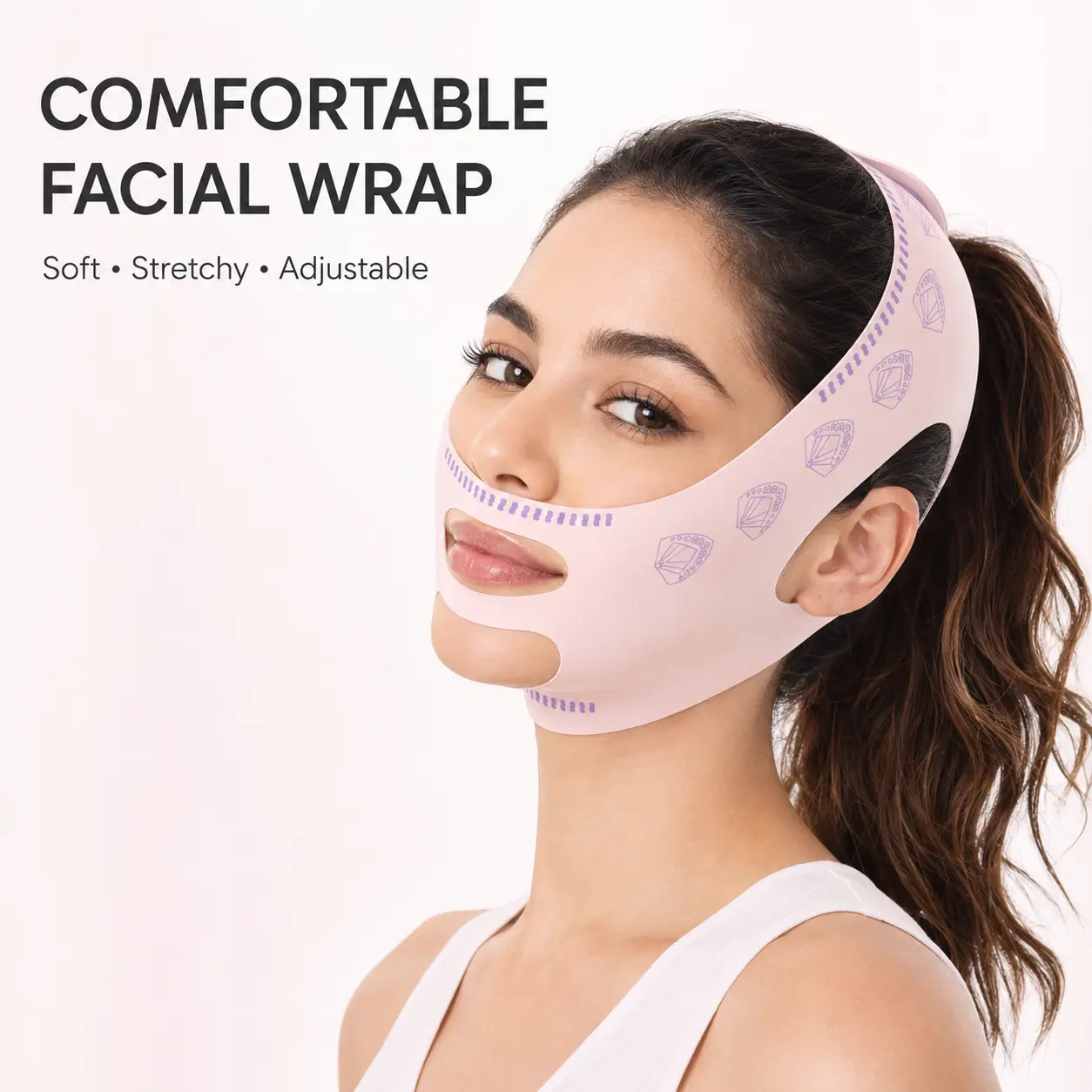 V Line Facial Mask Strap with Chin Support | Reusable Face Care Comfort Belt, Portable Home Beauty Skincare Accessory, Ideal Gift