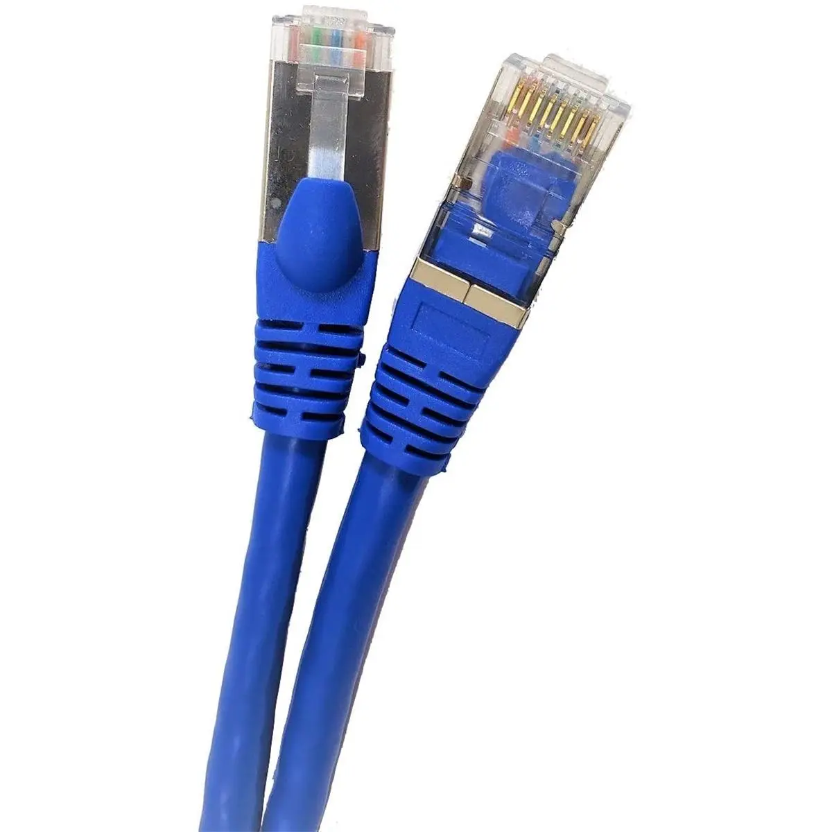 212 MAIN CAT 7 SFTP Double Shielded Ethernet Cable, 10 ft, 600MHz Rate, 10 Gbps Data Transfer Rates, 50U Gold Plated Contacts, PVC Jacket, Snagless Boot, RJ45 Connector, Backwards Compatible, for Datacenters, Blue, Aluminum Mylar Foil, Polyvinyl Chloride