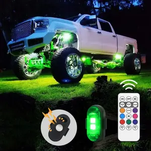 Remote Control RGB LED Car Light, Magnetic Mount No Tools Required USB Rechargeable Car Decorative Light, Waterproof Car Light Colors 10 Modes for Car, Motorcycle, SUV, Pickup Gift for Boyfriend Him Dad Romantic Valentine's Day Father's Day