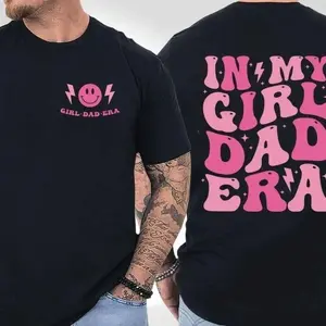 [Vintage Tee] Men's Retro Dad T-Shirt💖 In My Girl Dad Era Two-Sided Graphic Tee, Funny Father's Day Shirt, Best Dad Ever, Trendy Summer Short Sleeve Cotton Crewneck Top, Casual Streetwear Everyday Wear, Perfect Gift for Him😂 ARZ 4FE BEU KH6 8EX