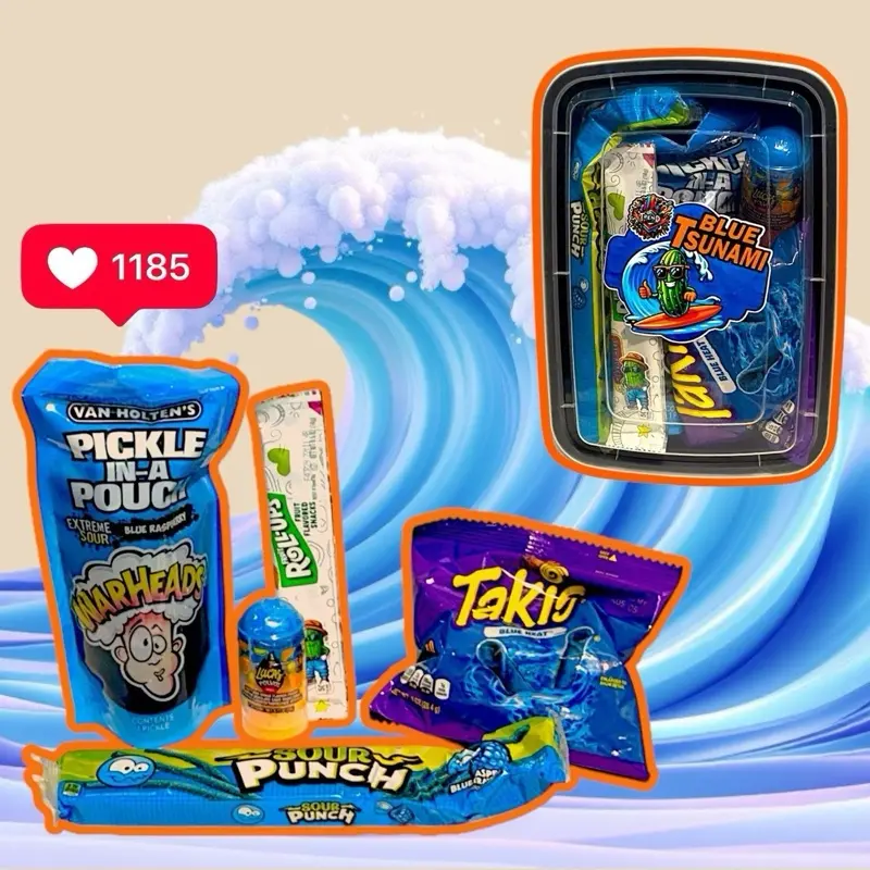 Blue Tsunami Pickle Kit By Trend Zone | Sour Snack Challenge