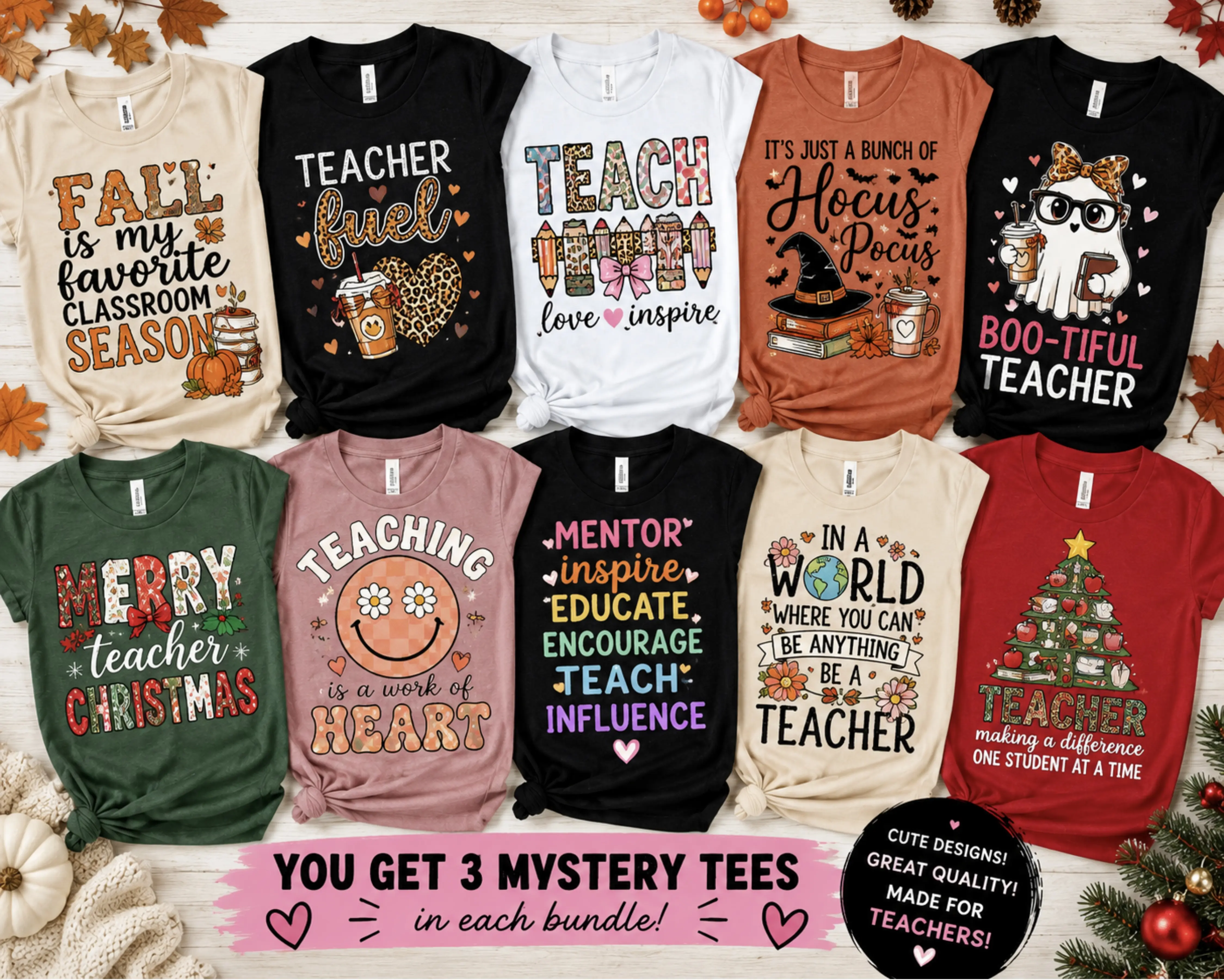 Women's Teacher T-Shirt Mystery Bundle