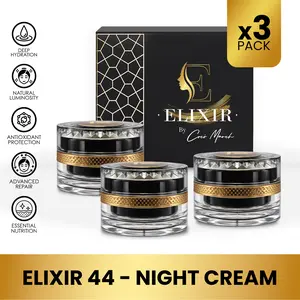 3 Pack of Coco March Elixir 44 Night Cream, Facial Care Products - Luxurious Silk Anti-Aging Cream