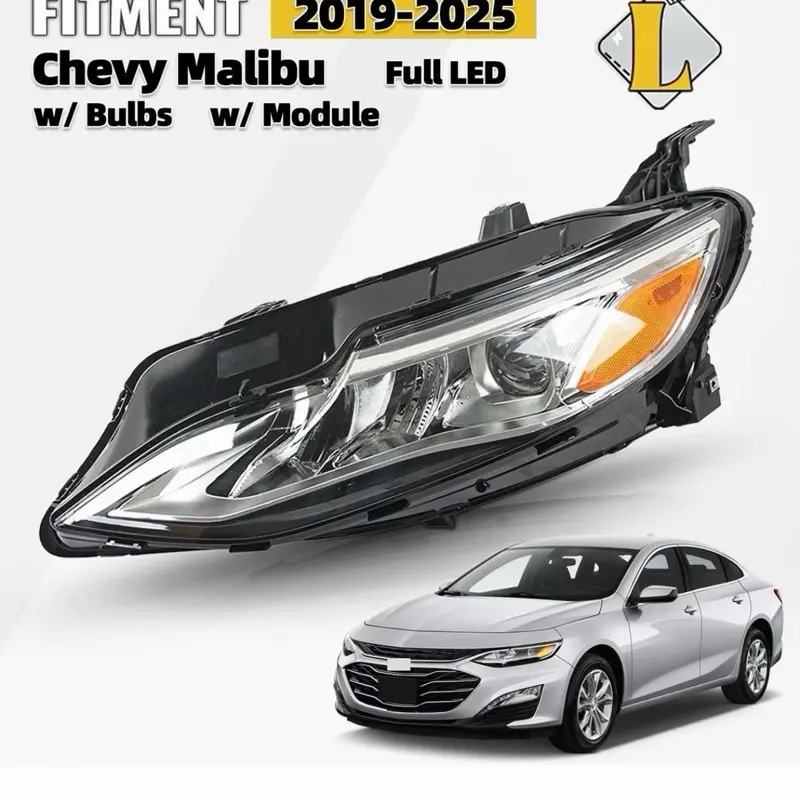 For 2019-2025 Chevy Malibu Left Driver Side FULL LED Headlight Assy Composite