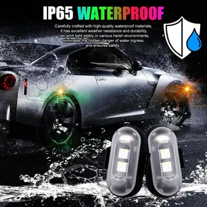 Wireless Remote Control Plane Lights, USB Rechargeable, 8 Colors 10 Modes RGB, Flash Warning Light for Car, Motorcycle, Drone, Bike, Led Lights Car, Auto Decorative Light, Auto Light Up