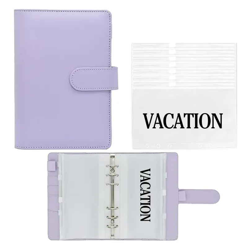 Purple Leather Budget Binder - A6