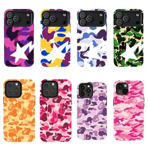 Streetwear Camo Phone Case, Inspired Multi-Color Camo Design, for iPhone17 ProMax /16/15/14/13/12/11 Plus for Samsung phones, suitable for both men and women,  Perfect Gift for Women Men.A gift for the fans