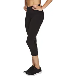 Reebok Womens Capri Seamed Compression Athletic Pants
