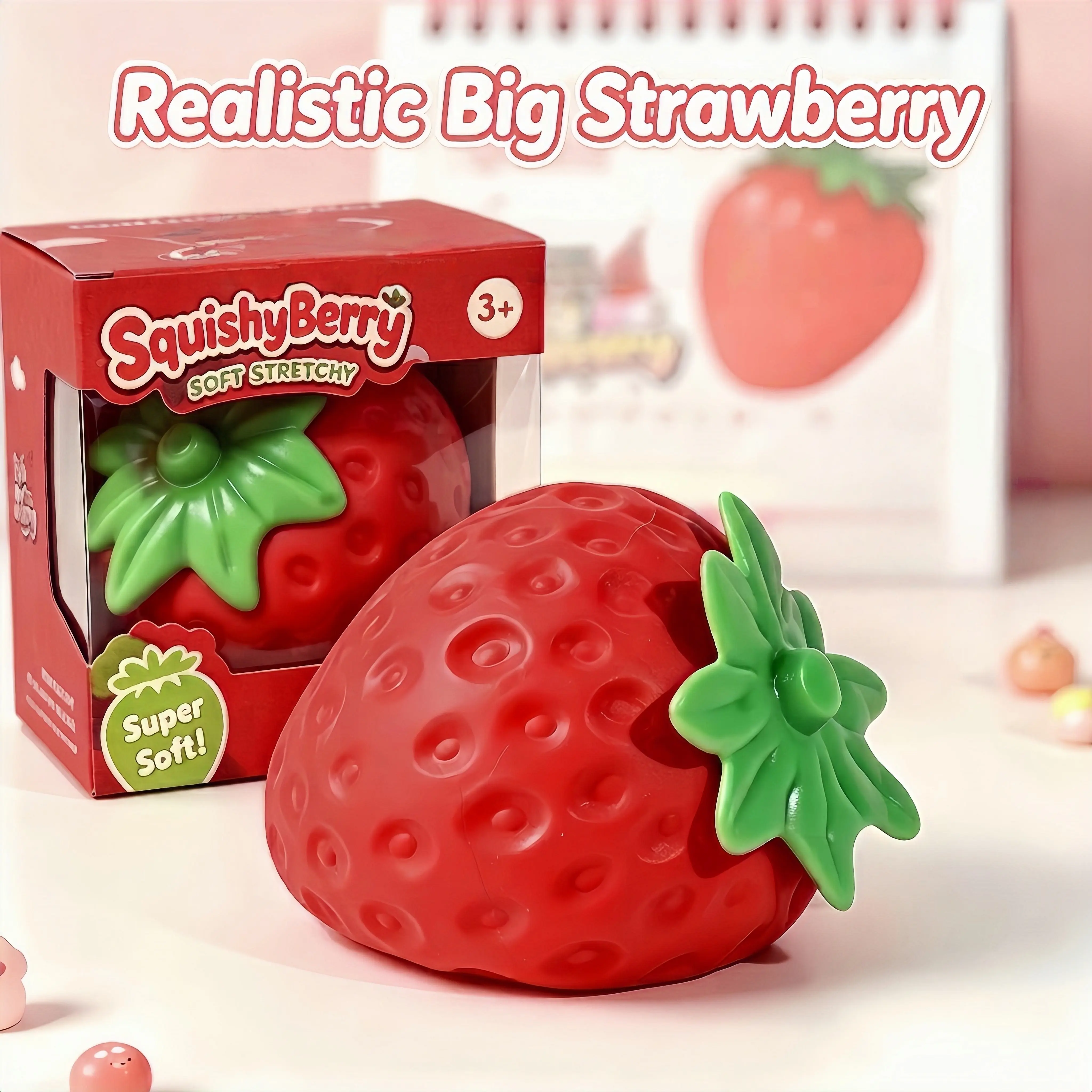 Mega-Sized Strawberry Fidget – Satisfyingly Soft & Stretchy