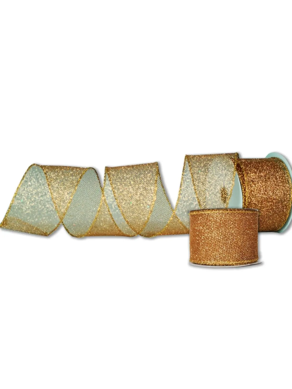 2.5 in. Wide 10 yards Ribbons, Gold - Pack of 2