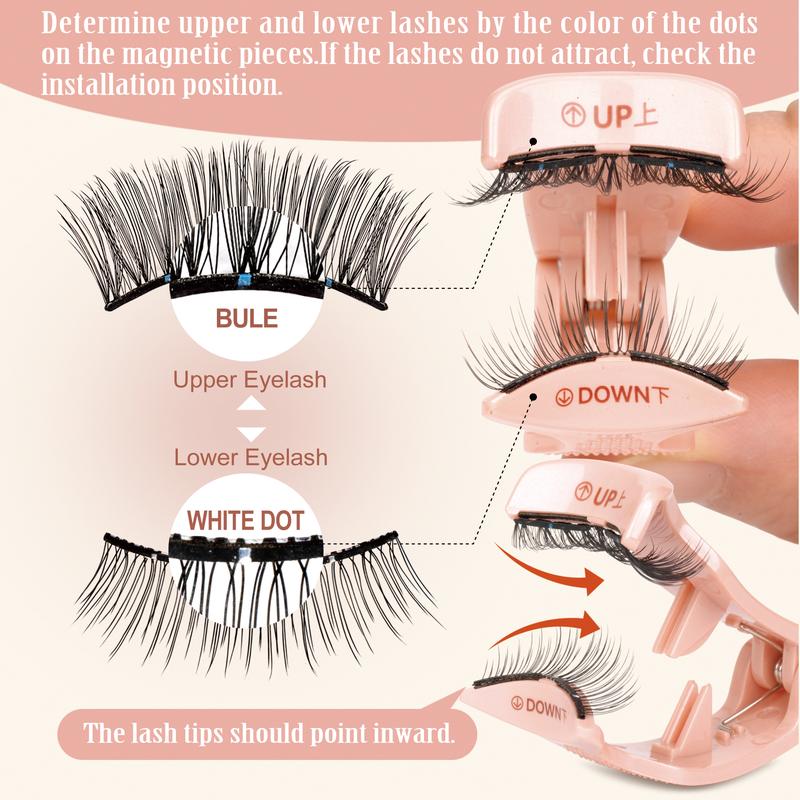 Valentine's & Galentine's Day Gift | Wffenhefragrance No-Glue Magnetic Eyelash Kit | 3D Soft Lightweight Natural Eyelashes with Applicator & Storage Box | Easy Apply Remove Reusable Eco-Friendly