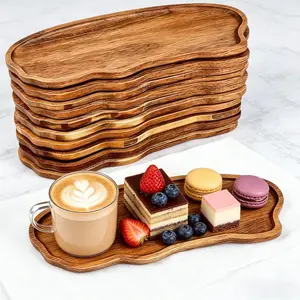 Wooden Tea Tray, 1 Count Serving Tray, Snack Tray, Fruit Tray, Dessert Tray, Tea Tray, Kitchen Storage Tray, Home Decor Tray