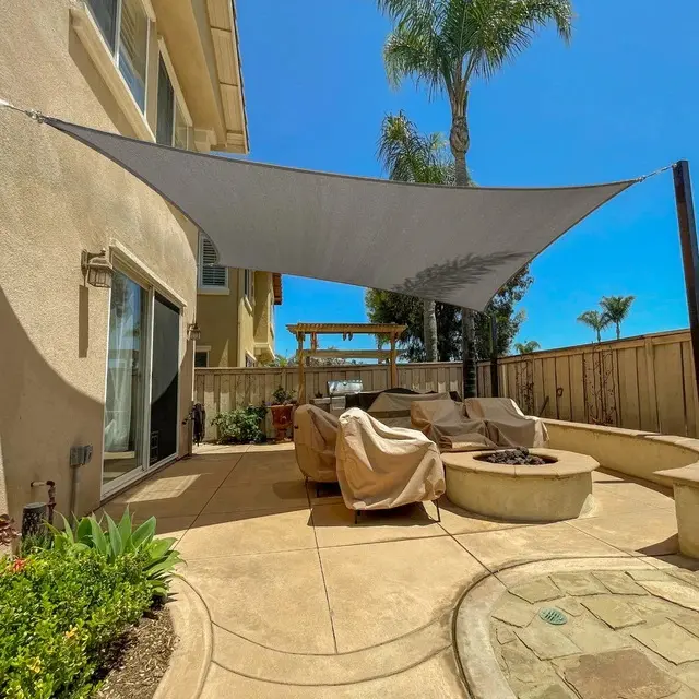 SUNLAX Breathable Square Shade Sail - Outdoor Patio Parasol for Backyard, Sandbox, Driveway, Ideal for Garden, Pond, Park Spaces, Outdoor Shade Canopy