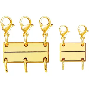 2 Pack Necklace Layering Clasps with ,   Stackable  Layered Clasps Necklace Separator for Layering Multiple  for Layered Look