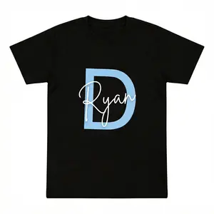 Custom Name & Initial Kids T-Shirt, Personalized Toddler Tee, Back to School Custom Boy Girl Shirt, Cute Birthday Gift for Kids"Ryar"