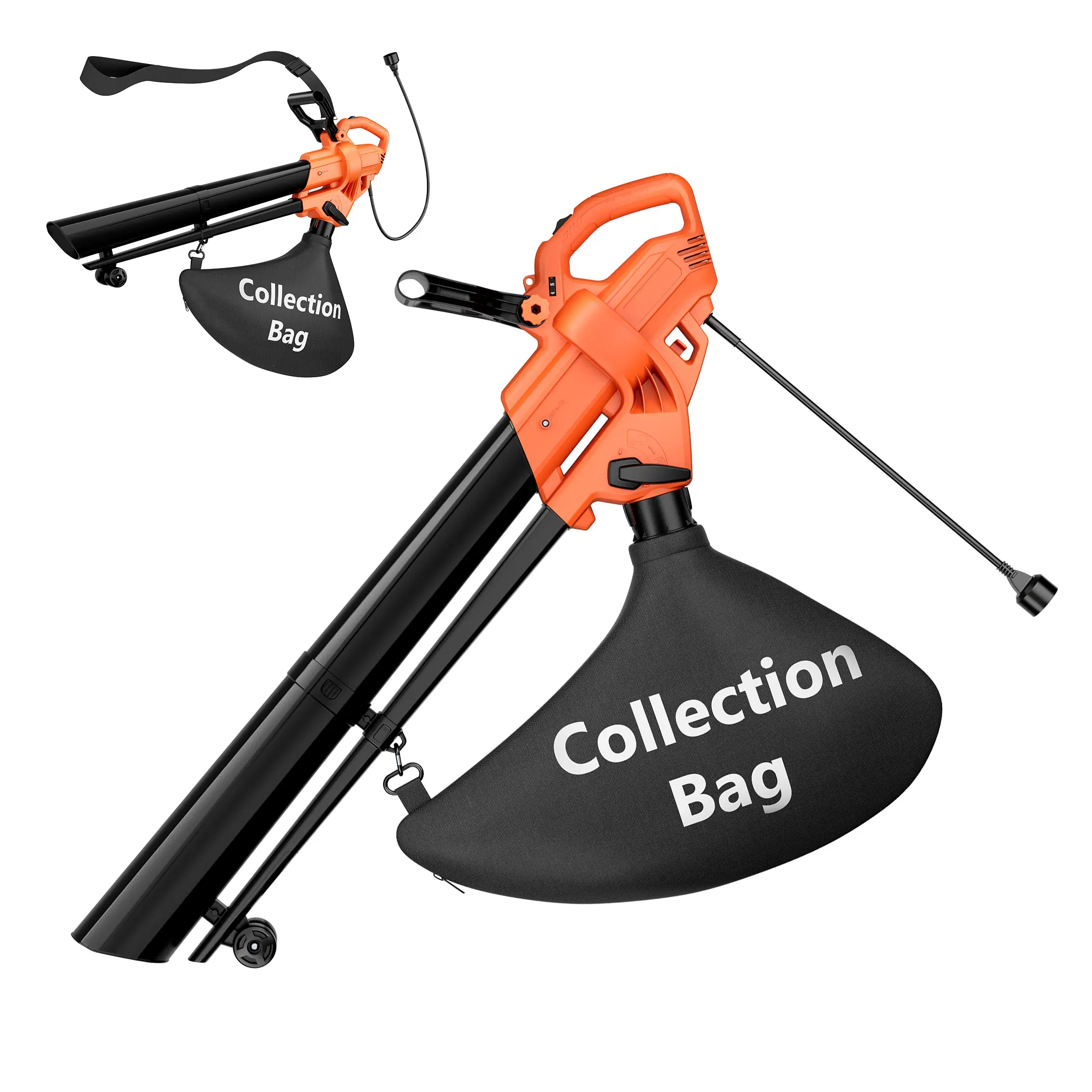 3 In 1 Electric Leaf Blower Vacuum And Mulcher, 500 CFM 167 MPH Airflow With 15 1 Mulch Ratio, Lightweight Yard Leaf Vacuum For Lawn And Garden Cleanup