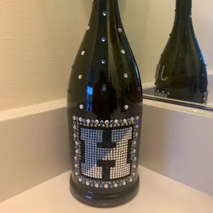 Customized Graduation Bedazzled Bottle - College - Bar Cart Decor - Glitter Wine Bottle - Grad 2024 - Birthday Gift Utensils Handmade