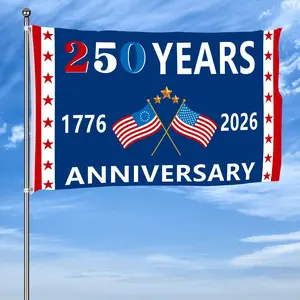 1776‑2026 USA 250 Years Anniversary Flag, American Bicentennial Patriotic Flag for Yard & Parade Decor