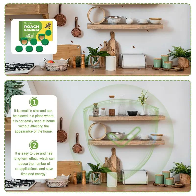 MoonSpry Roach Repellent, Domestic Dormitory Kitchen Powerful Cleaning Cockroach Exterminator Cockroach Gel Bait Pest Control Kit Rodent Repellent Pouches for Indoor & Outdoor Multi-Surface Microfiber Floor Mop roach killer indoor infestation and Trap moo