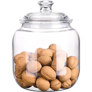 YUEJUM 128 oz Unbreakable & Dishwasher Safe Airtight Food Storage Canister | 1 Gallon Premium Plastic Shatterproof Apothecary Jars | Container for Cookie, Dog Treats, Pet Food, Candy