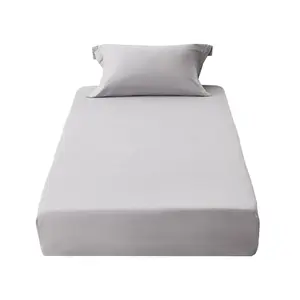 VEVOR Fitted Sheet, 1 Set of 2 Pieces, Twin Size Elastic Fitted Sheet with High-Quality Microfiber, Wear-Resistant & Breathable Twin Fitted Sheet with Single-Sided Brushing, Fit for 15 in Mattress