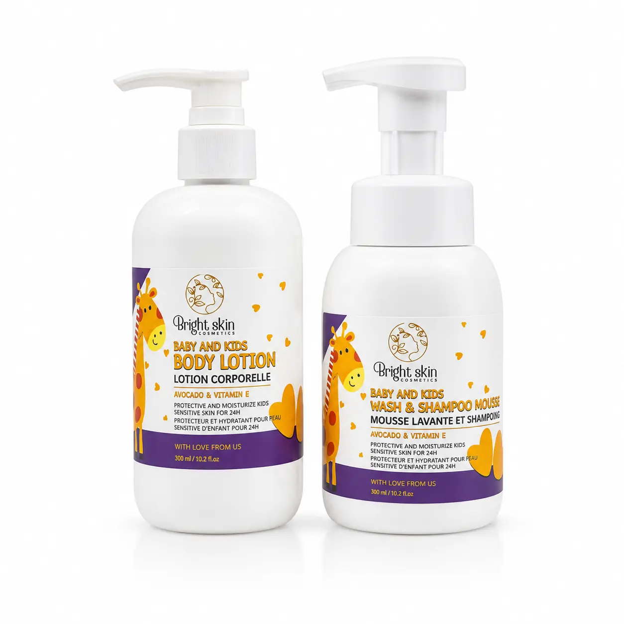 BRIGHT SKIN COSMETICS 2-Piece Body Lotion Glow Combo Set - Body Care Gentle Lightweight Moisturizers, Daily Hydrating Nourishing Formula for Soft Smooth Skin, Moisture, Glow Up, Soft Skin
