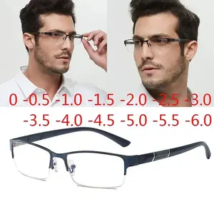 New Half Metal Frame Nearsighted Glasses Unisex Prescription Myopia 0 -0.5 -1 -1.5 -2 -2.5 -3 -4 -5 -6 Unisex óculos de leitura