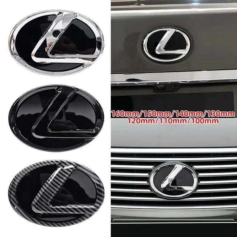 100/110/120/130/140/150/160mm Car Rear Trunk Emblem Front Grille Logo For Lexus ES RX NX LS UX LM LX GX LC RZ IS CT GS RC HS SC